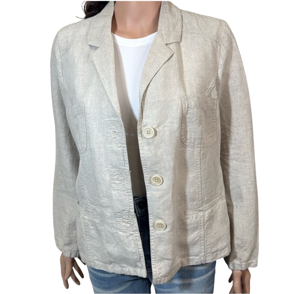 Chico’s Light Beige Linen Blazer – Chico’s Size 2 (M/L)